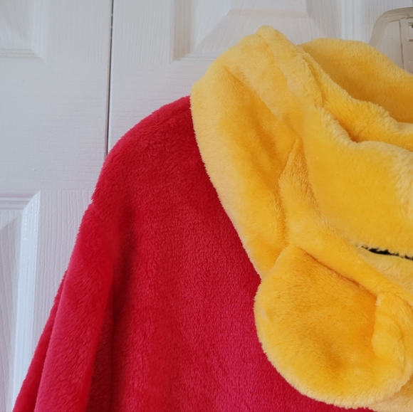 WINNIE THE POOH HOODED ZIP UP PLUSH ONESIE PAJAMAS POCKETS UNISEX ADULT XL - Picture 9 of 14